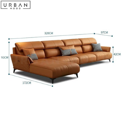 AYAH Modern Leather Sofa