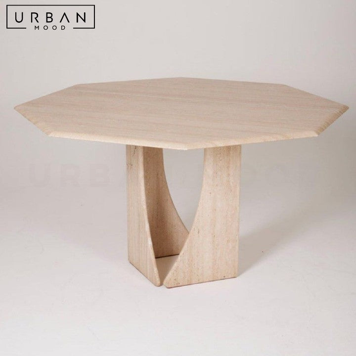 AYLIN Wabi Sabi Travertine Dining Table