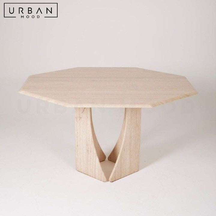 AYLIN Wabi Sabi Travertine Dining Table