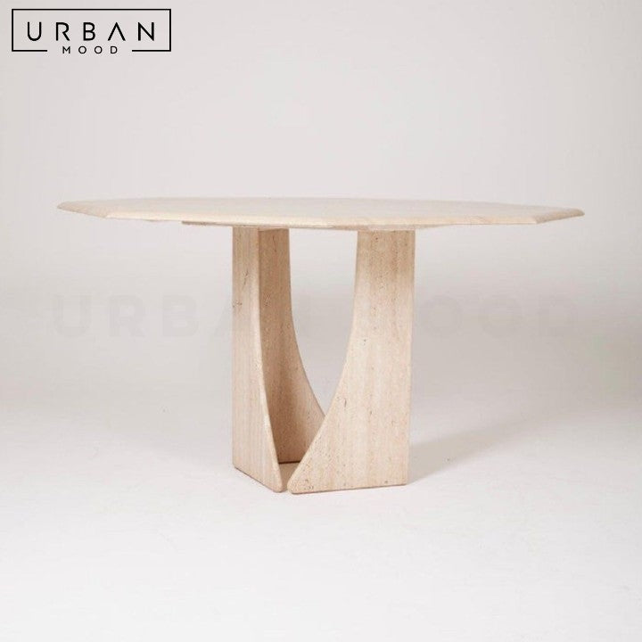 AYLIN Wabi Sabi Travertine Dining Table