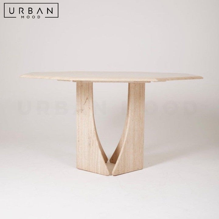 AYLIN Wabi Sabi Travertine Dining Table