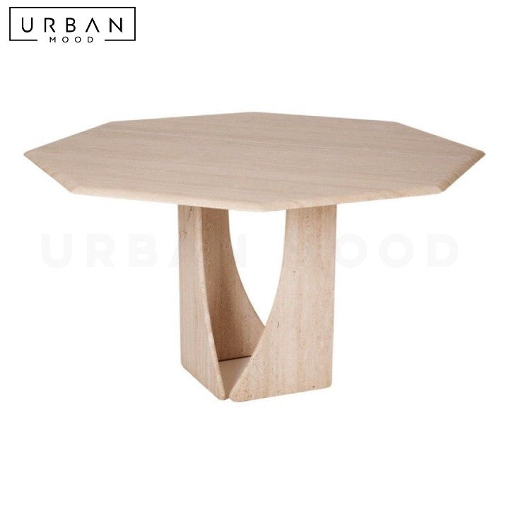 AYLIN Wabi Sabi Travertine Dining Table