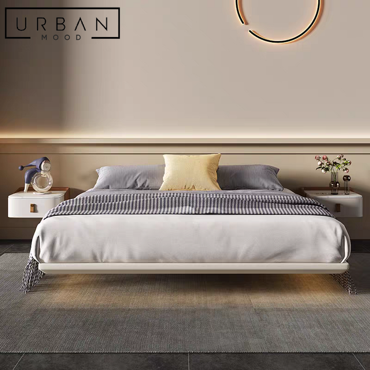 AIRE Modern Floating Leather Bedframe