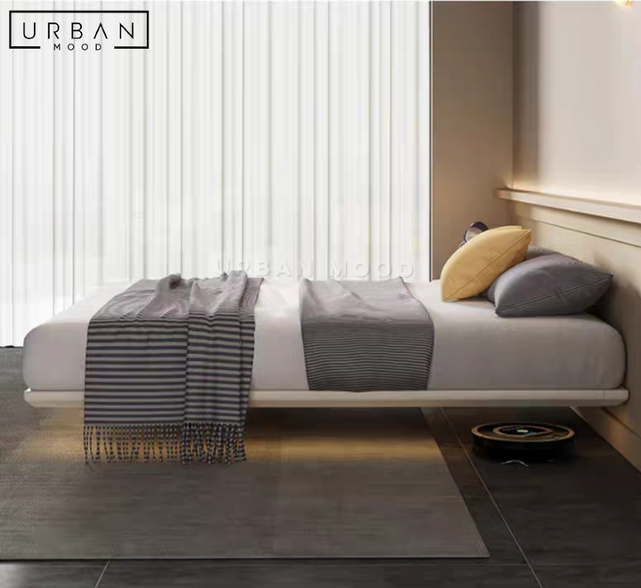 AIRE Modern Floating Leather Bedframe