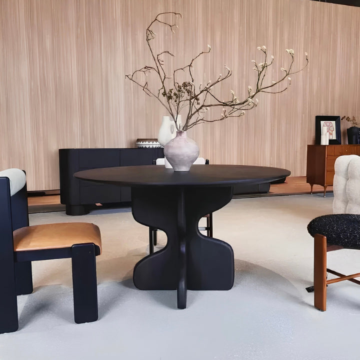 TOURNELLE Modern Solid Wood Round Dining Table - Cassa Haus Singapore