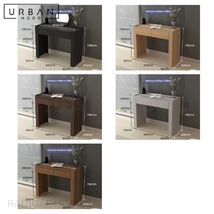 BADON Rustic Solid Wood Vanity Table