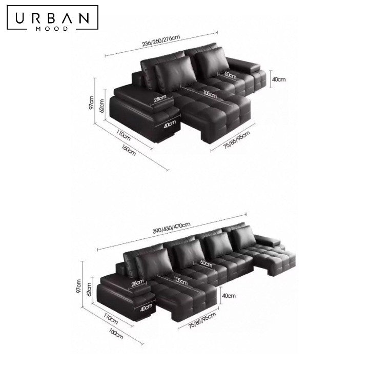 BAETENS Electric Leather Sofa Bed