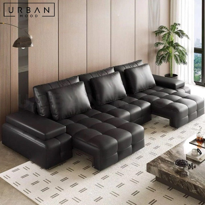 BAETENS Electric Leather Sofa Bed
