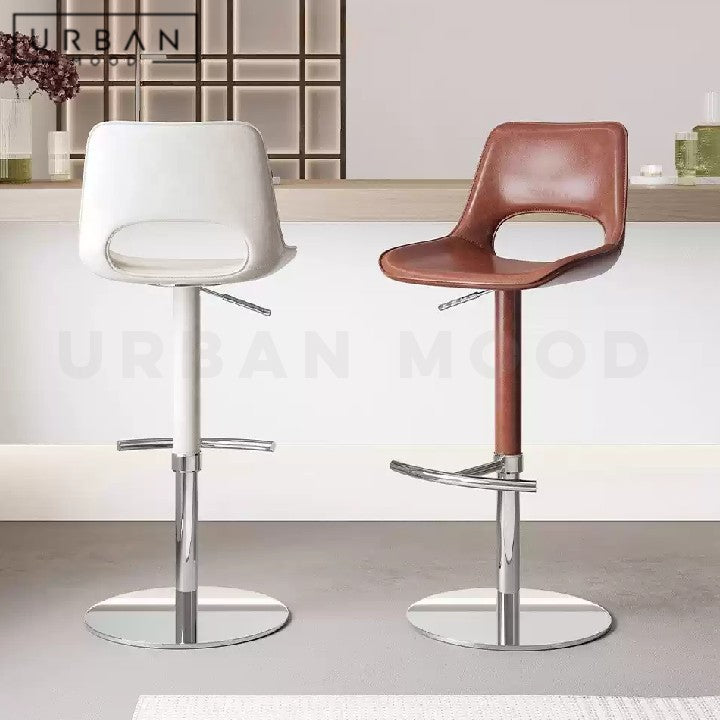 BANCROFT Modern Adjustable Leather Bar Stool