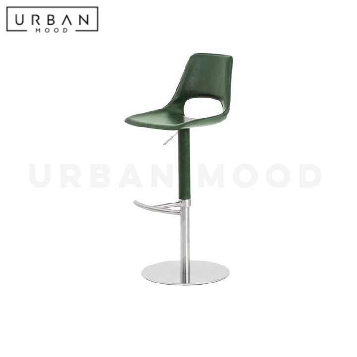 BANCROFT Modern Adjustable Leather Bar Stool