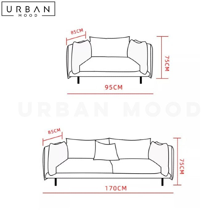 BARAZ Modern Fabric Sofa