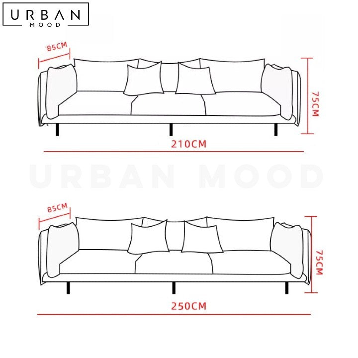 BARAZ Modern Fabric Sofa