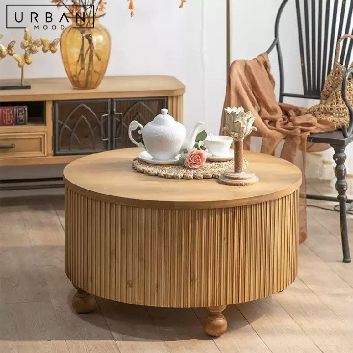 BARBIER Vintage Round Storage Coffee Table