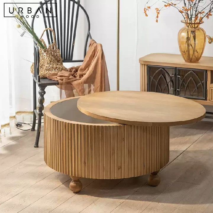 BARBIER Vintage Round Storage Coffee Table