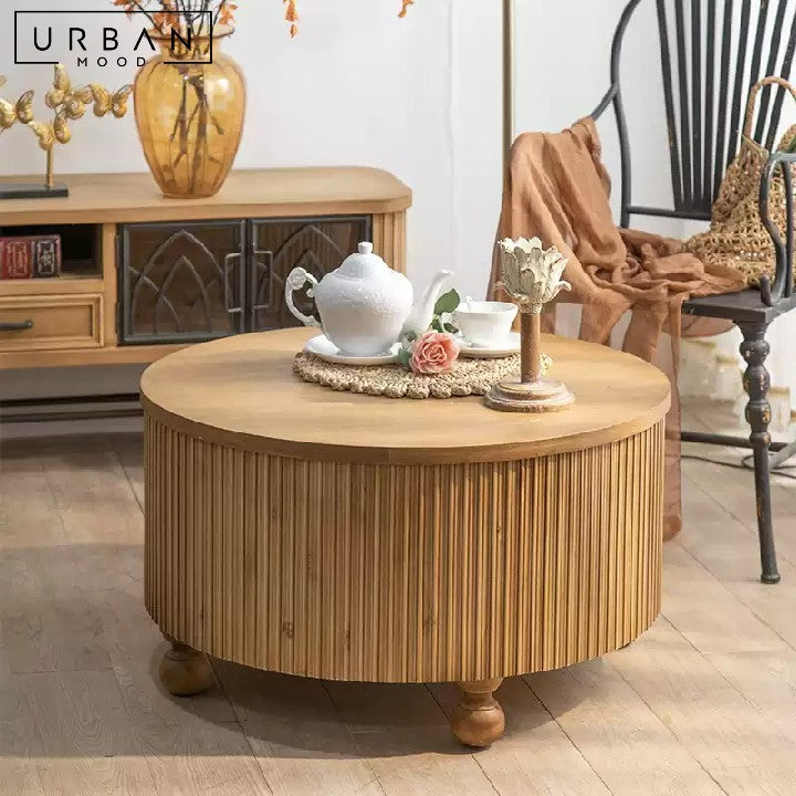 BARBIER Vintage Round Storage Coffee Table