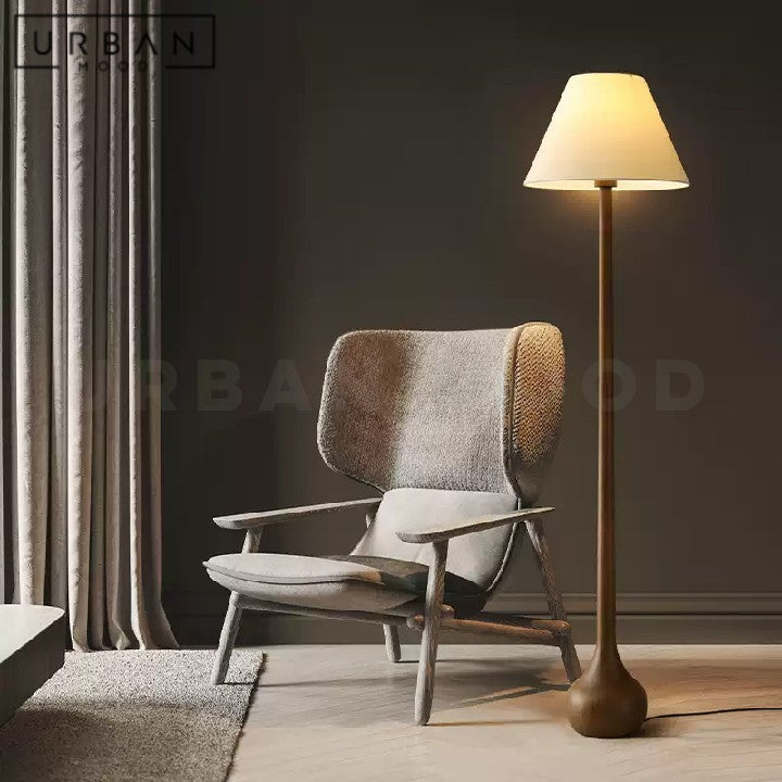 BASIR Japandi Solid Wood Floor Lamp