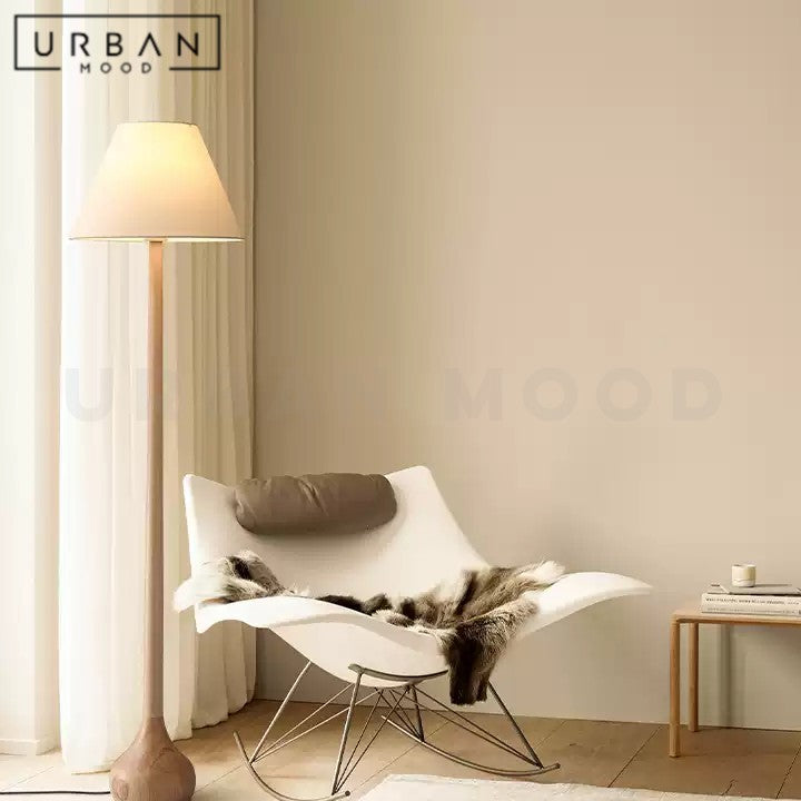BASIR Japandi Solid Wood Floor Lamp