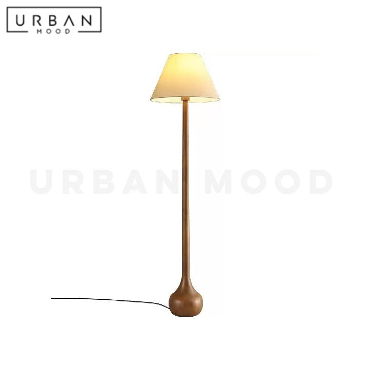 BASIR Japandi Solid Wood Floor Lamp