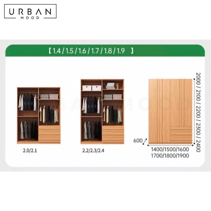BASMA Modern Solid Wood Wardrobe