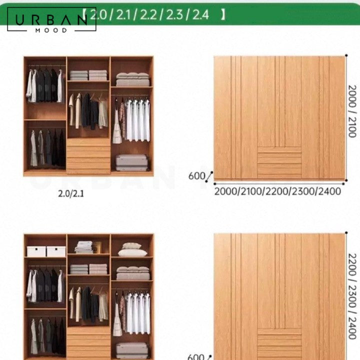 BASMA Modern Solid Wood Wardrobe