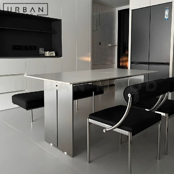 BEKELE Modern Stainless Steel Dining Table