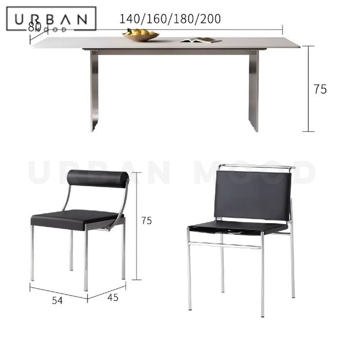 BEKELE Modern Stainless Steel Dining Table