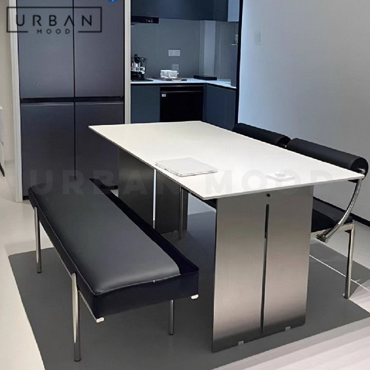 BEKELE Modern Stainless Steel Dining Table