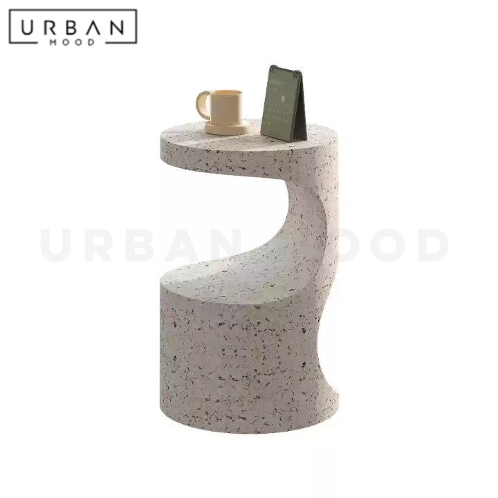 BELEN Wabi Sabi Travertine Side Table