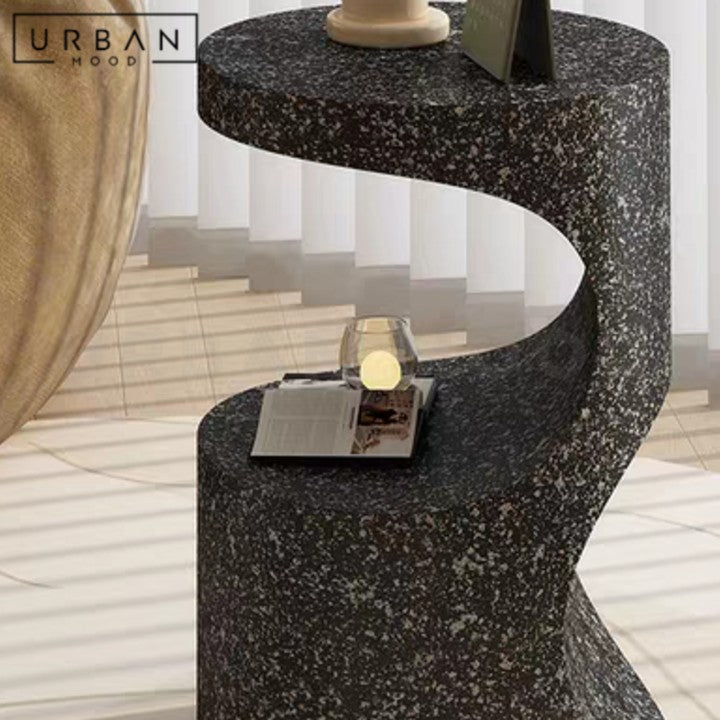 BELEN Wabi Sabi Travertine Side Table