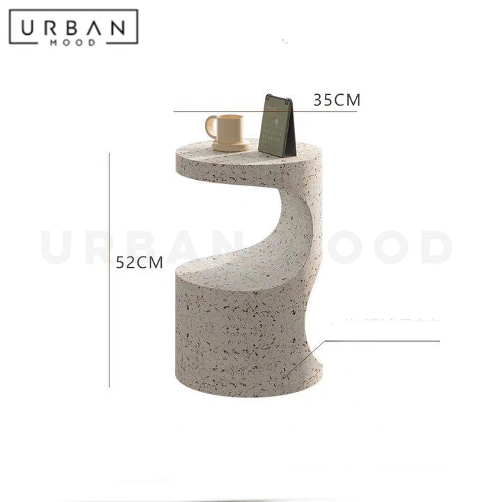 BELEN Wabi Sabi Travertine Side Table