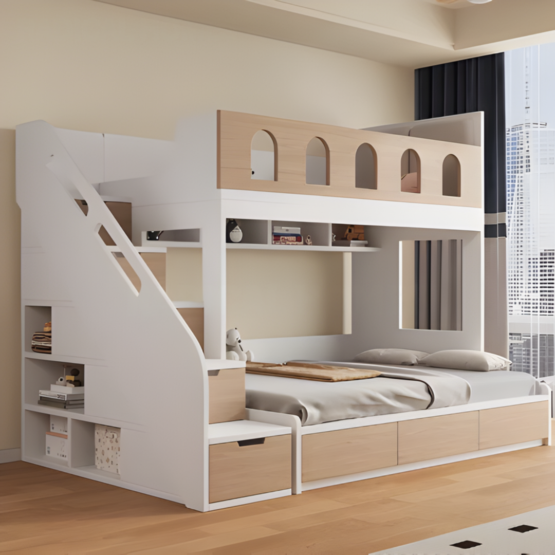BELVE Modern Solid Wood Double Decker Bedframe - Urban Mood Singapore