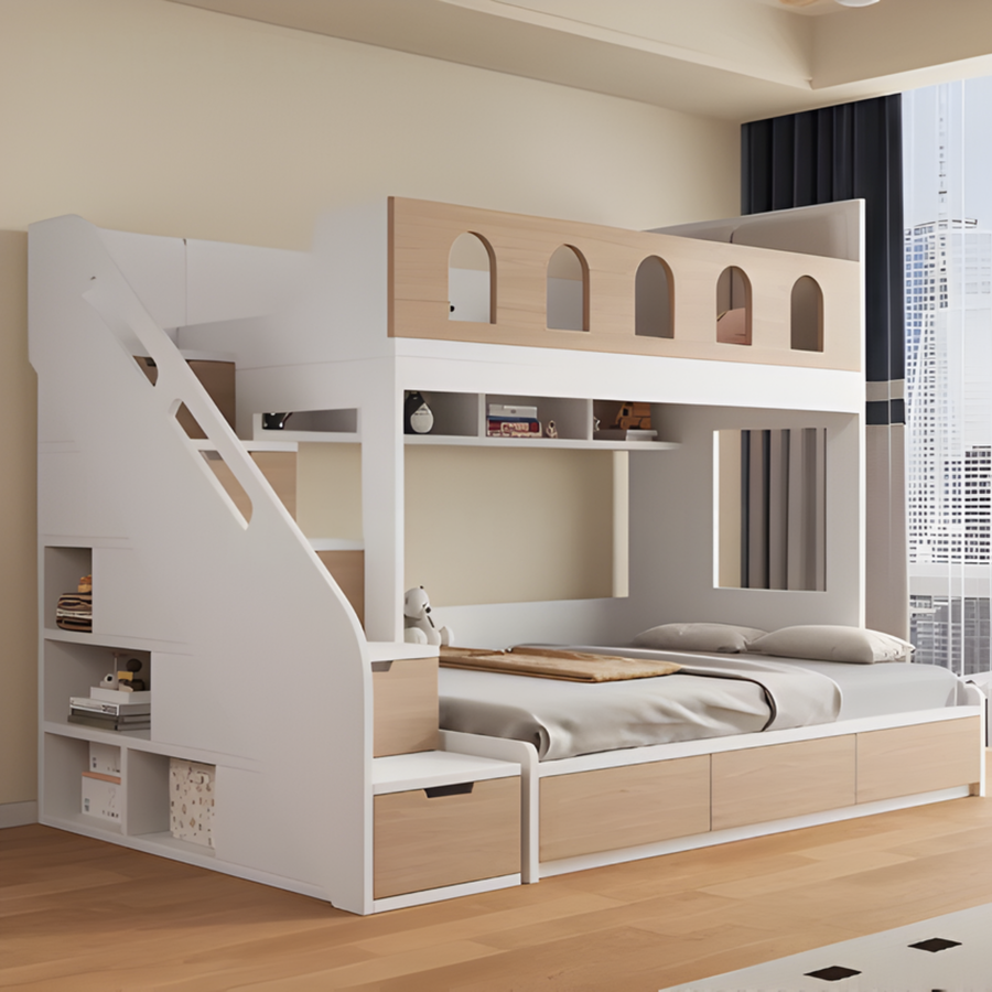 BELVE Modern Solid Wood Double Decker Bedframe - Urban Mood Singapore