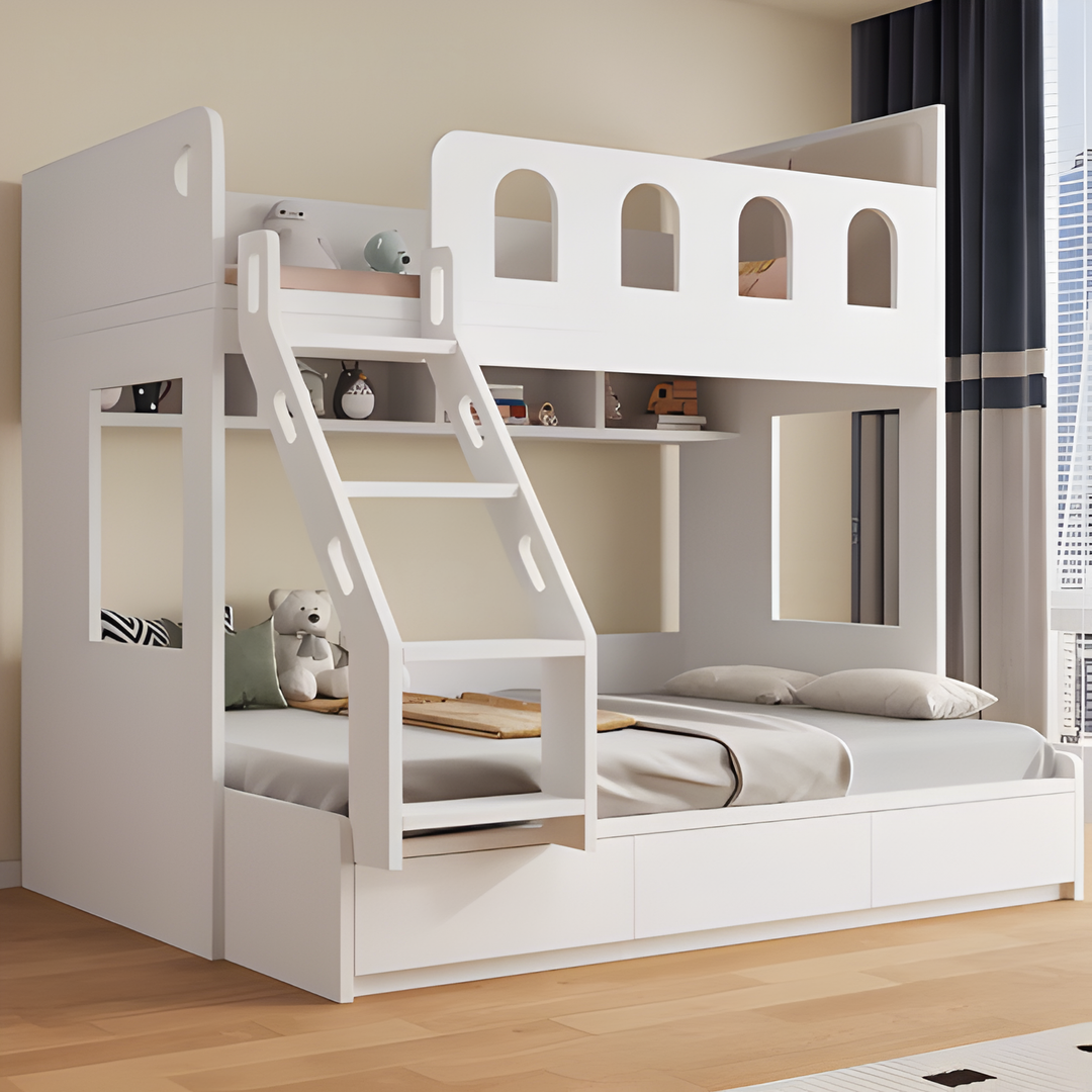 BELVE Modern Solid Wood Double Decker Bedframe - Urban Mood Singapore