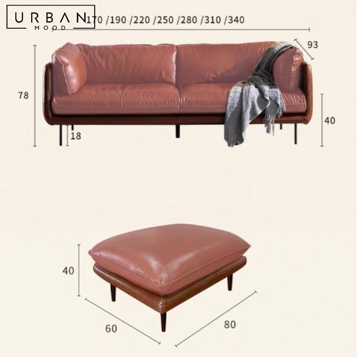 BERTHA Modern Leather Sofa