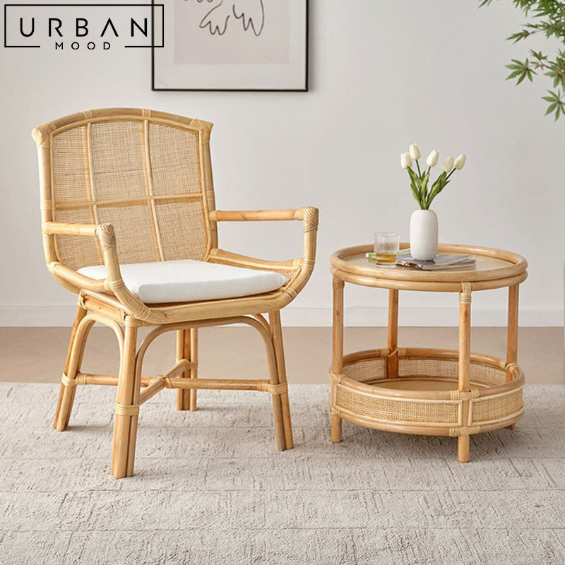 BETTY Rustic Rattan Dining Chair