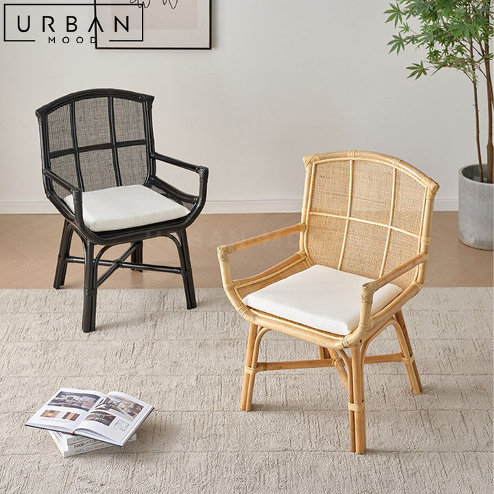 BETTY Rustic Rattan Dining Chair