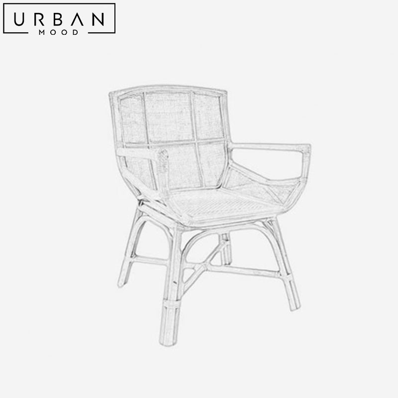 BETTY Rustic Rattan Dining Chair