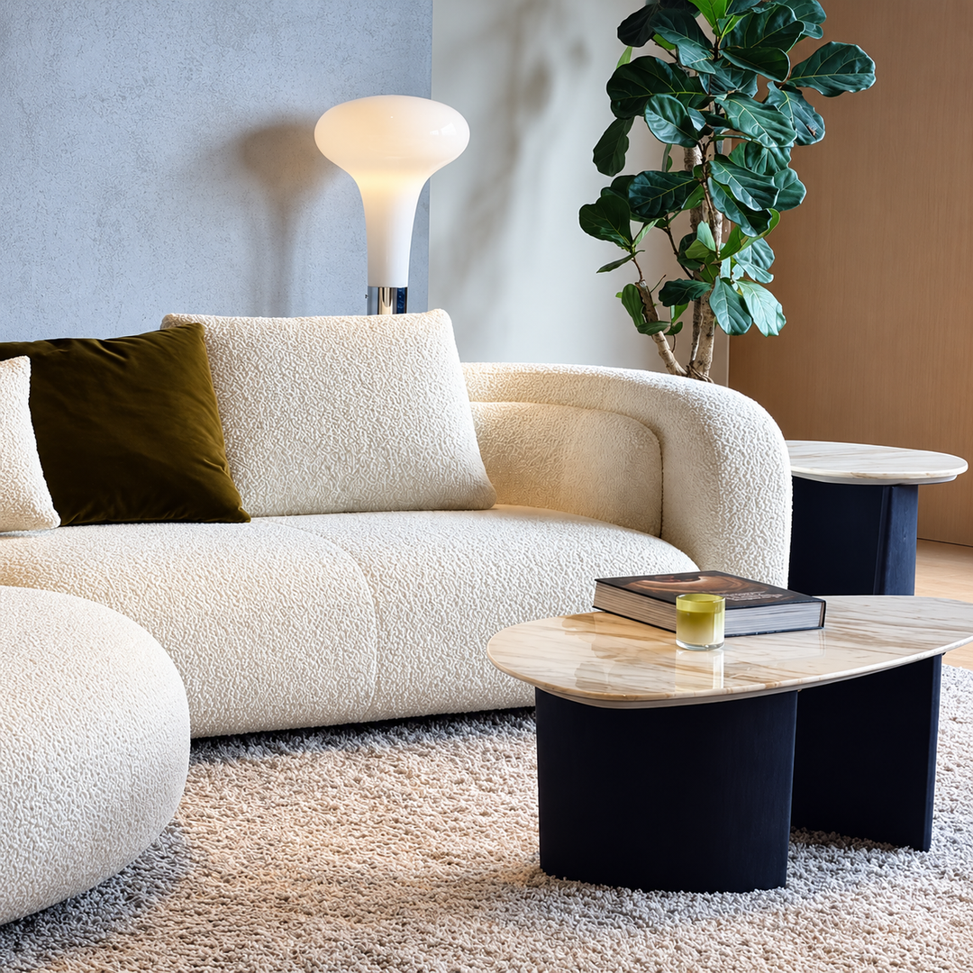 DRAVON Modern Curved Boucle Sofa - Urban Mood Singapore