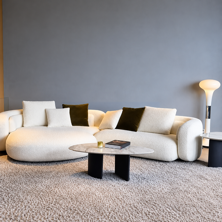 DRAVON Modern Curved Boucle Sofa - Urban Mood Singapore