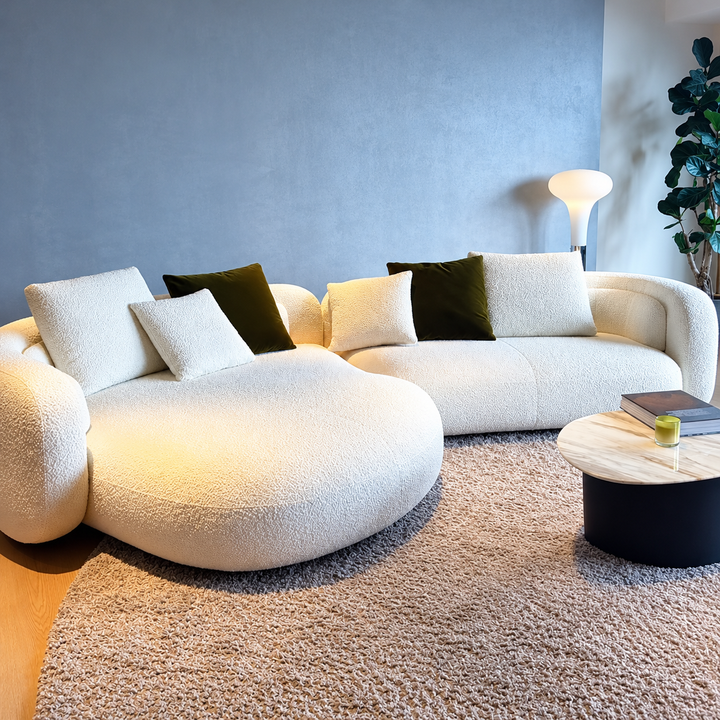 DRAVON Modern Curved Boucle Sofa - Urban Mood Singapore