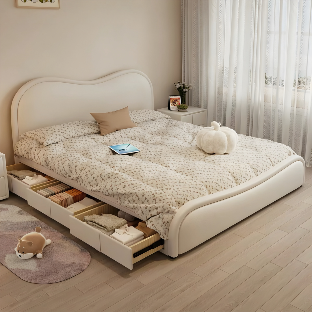 BIKA Modern Leather Storage Bedframe - Urban Mood Singapore