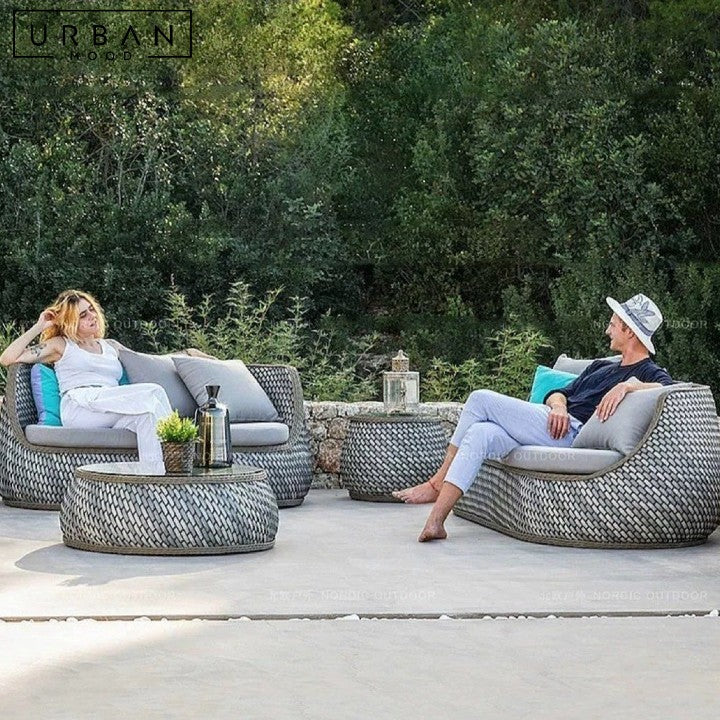 BJERG Modern Outdoor Rattan Sofa