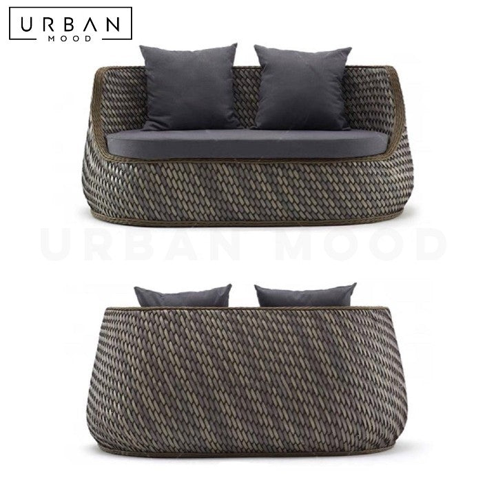 BJERG Modern Outdoor Rattan Sofa