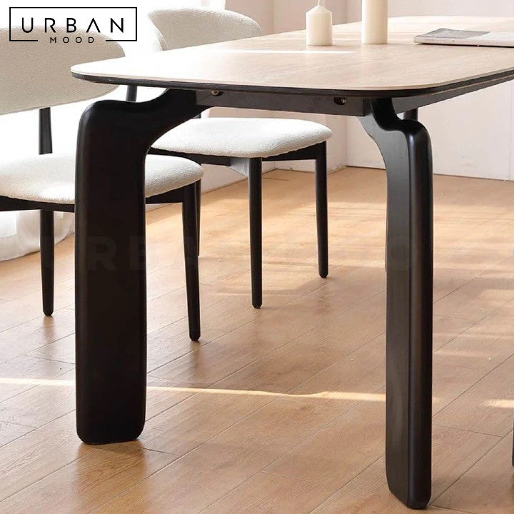 JERRO Japandi Travertine Dining Table