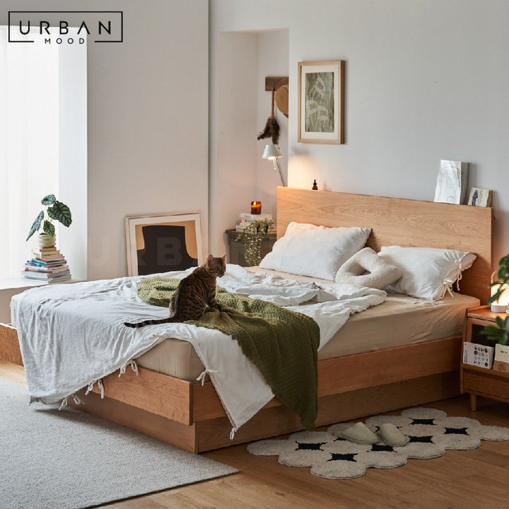 BLAQUE Japandi Solid Wood Electric Bedframe