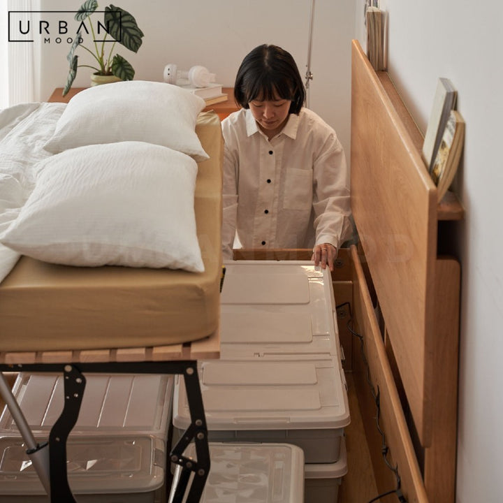 BLAQUE Japandi Solid Wood Electric Bedframe