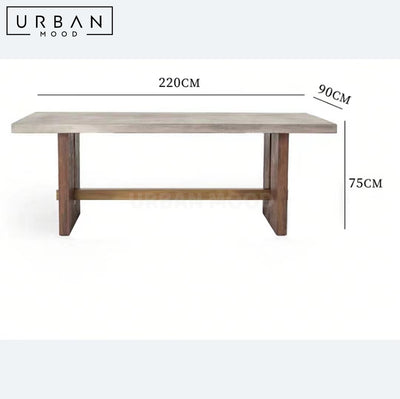 BLAZE Industrial Solid Wood Dining Table & Bench