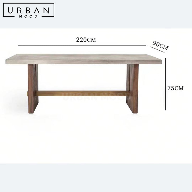 BLAZE Industrial Solid Wood Dining Table & Bench