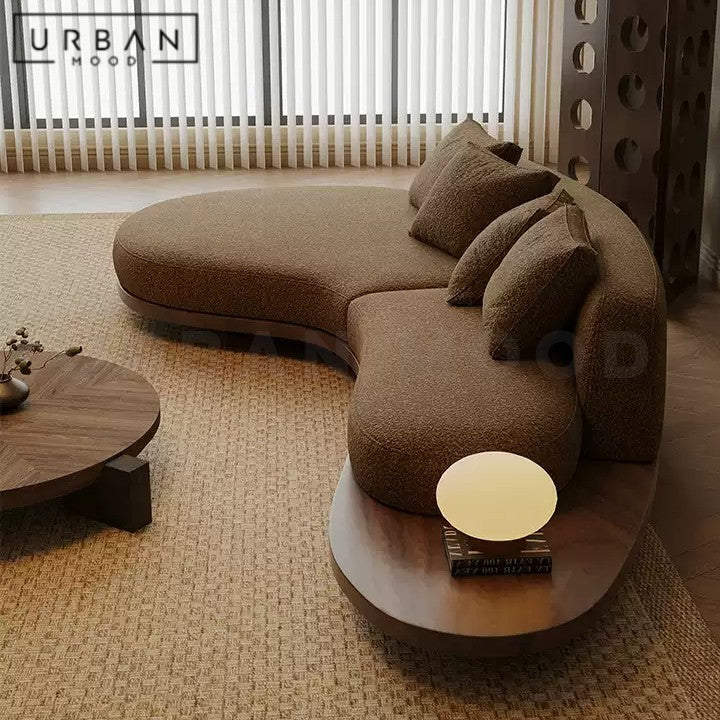BLOMME Modern Curved Boucle Sofa