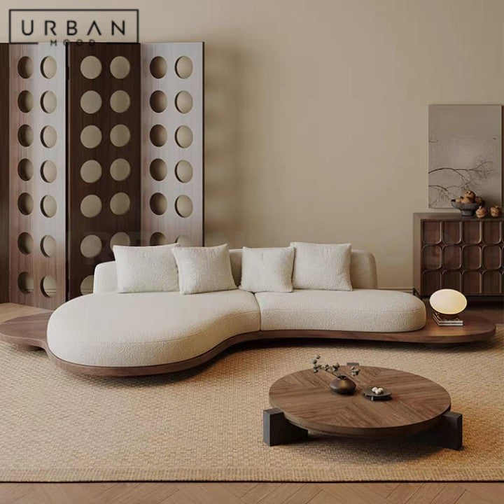 BLOMME Modern Curved Boucle Sofa